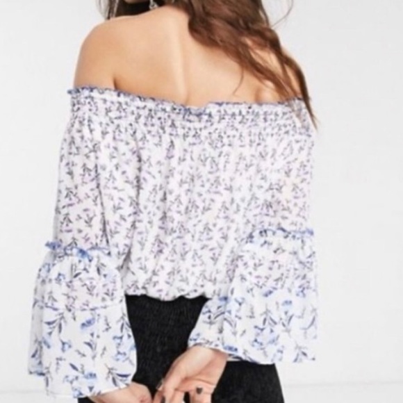 Free People Rose Valley Off the Shoulder Blouse M - Picture 3 of 13